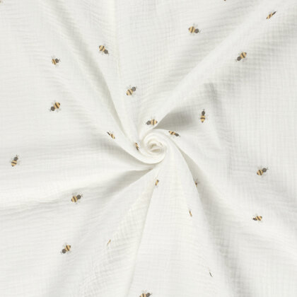 Musselin kleine Bienchen - creme