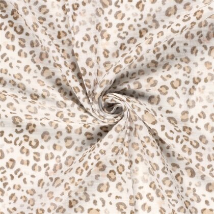 Musselin Digital Leopunkte - creme
