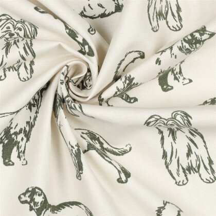 Canvas Hunde - creme/oliv