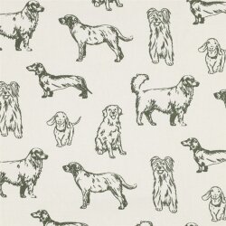 Canvas Hunde - creme/oliv
