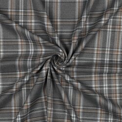 Gabardine Schottenkaro Stretch - grau/beige