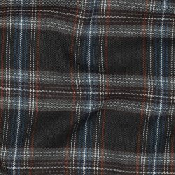 Gabardine Schottenkaro Stretch - grau/hellblau/weiss