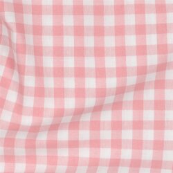 Baumwollpopeline garngefärbt - Vichy Karo 10mm *Vera* - altrosa