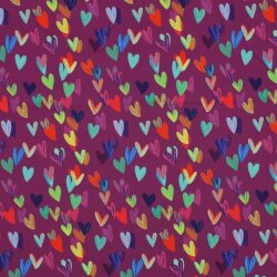 Softshell Digital bunte Herzen - helllila