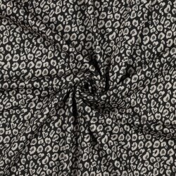 Strickstoff Jacquard Leopard - schwarz