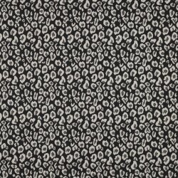 Strickstoff Jacquard Leopard - schwarz