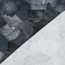 Baumwolljersey Digital Jeanshosentaschen - dunkelblau
