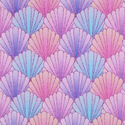 French Terry Digital Muscheln - lila