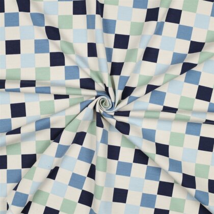 Baumwolljersey Wale - blau  / GREEN