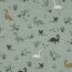 Baumwolljersey Melange Wasser Dinos - altmint meliert