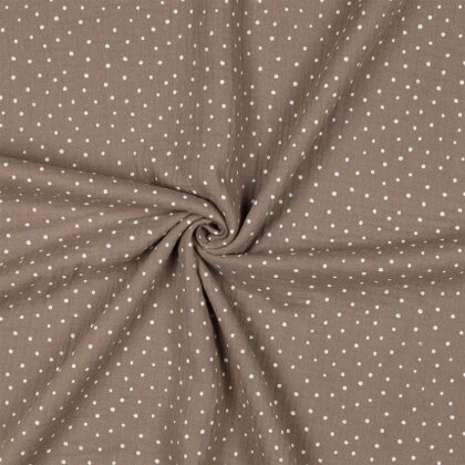Musselin kleine Punkte - taupe