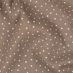 Musselin kleine Punkte - taupe