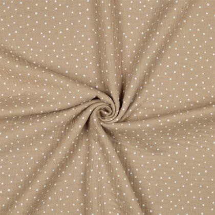 Musselin kleine Punkte - beige