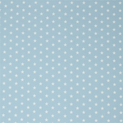 Baumwollpopeline 10mm Sterne - hellblau