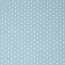 Baumwollpopeline 10mm Sterne - hellblau