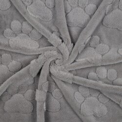 Wellnessfleece Pfotenabdruck - grau