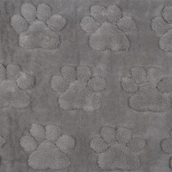 Wellnessfleece Pfotenabdruck - grau