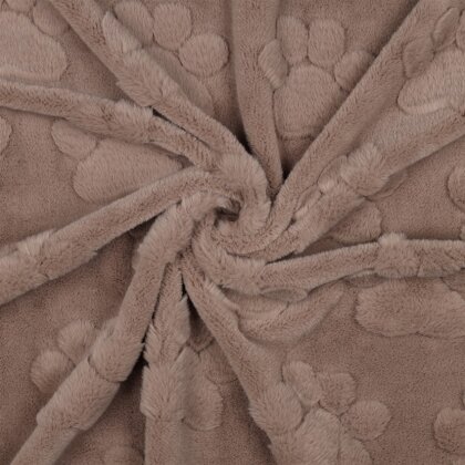 Wellnessfleece Pfotenabdruck - taupe