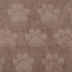 Wellnessfleece Pfotenabdruck - taupe