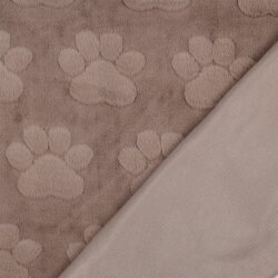 Wellnessfleece Pfotenabdruck - taupe