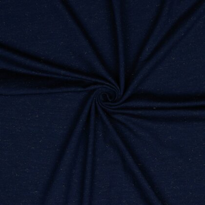 Baumwolljersey  Goldlurex - dunkelblau