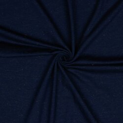 Baumwolljersey  Goldlurex - dunkelblau