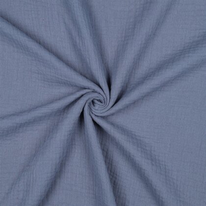 Musselin Uni *Gerda* BIO~Organic - jeansblau