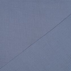 Musselin Uni *Gerda* BIO~Organic - jeansblau