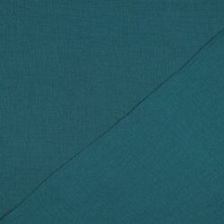 Musselin Uni *Gerda* BIO~Organic - dunkelcyanblau