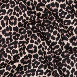 Viskosesatin Digital Tiere Leo - schwarz