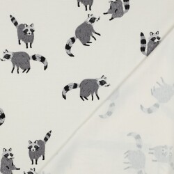 Baumwolljersey Digital Waschbär - creme