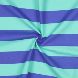 Canvas Blockstreifen - hellmint/blau