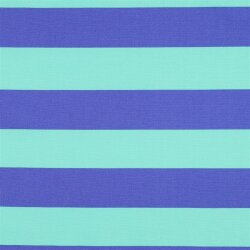 Canvas Blockstreifen - hellmint/blau