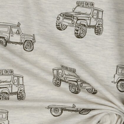 Baumwolljersey Jeep - creme meliert
