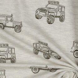 Baumwolljersey Jeep - creme meliert