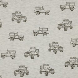 Baumwolljersey Jeep - creme meliert