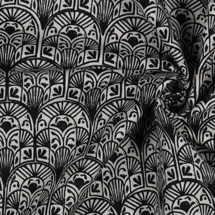 Canvas Digital orientalische Schuppen - schwarz