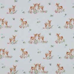 Baumwolljersey Organic Digital Reh - weiss