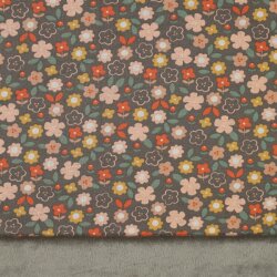 Alpenfleece Blumen - taupe