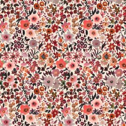 Baumwolljersey Digital Blumen - creme