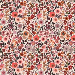 Baumwolljersey Digital Blumen - creme