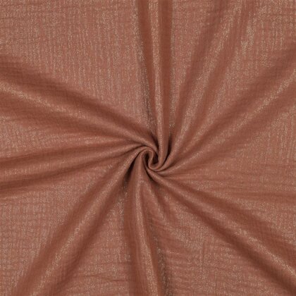 Musselin feine Glitzerpunkte - cognac