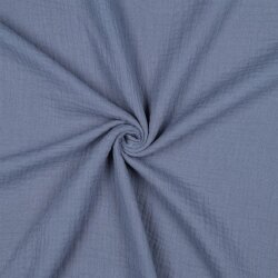 Musselin Uni *Vera*  - jeansblau