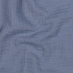 Musselin Uni *Vera*  - jeansblau