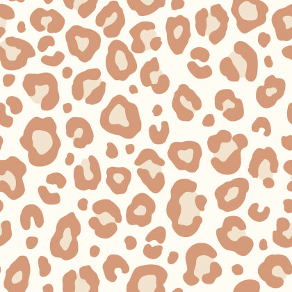 0,5 Meter - Stretch Frottee Leopunkte - creme