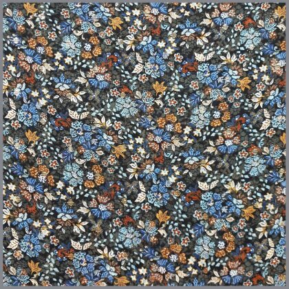 0,5 Meter - Chiffon Blütentraum Glitzer schwarz