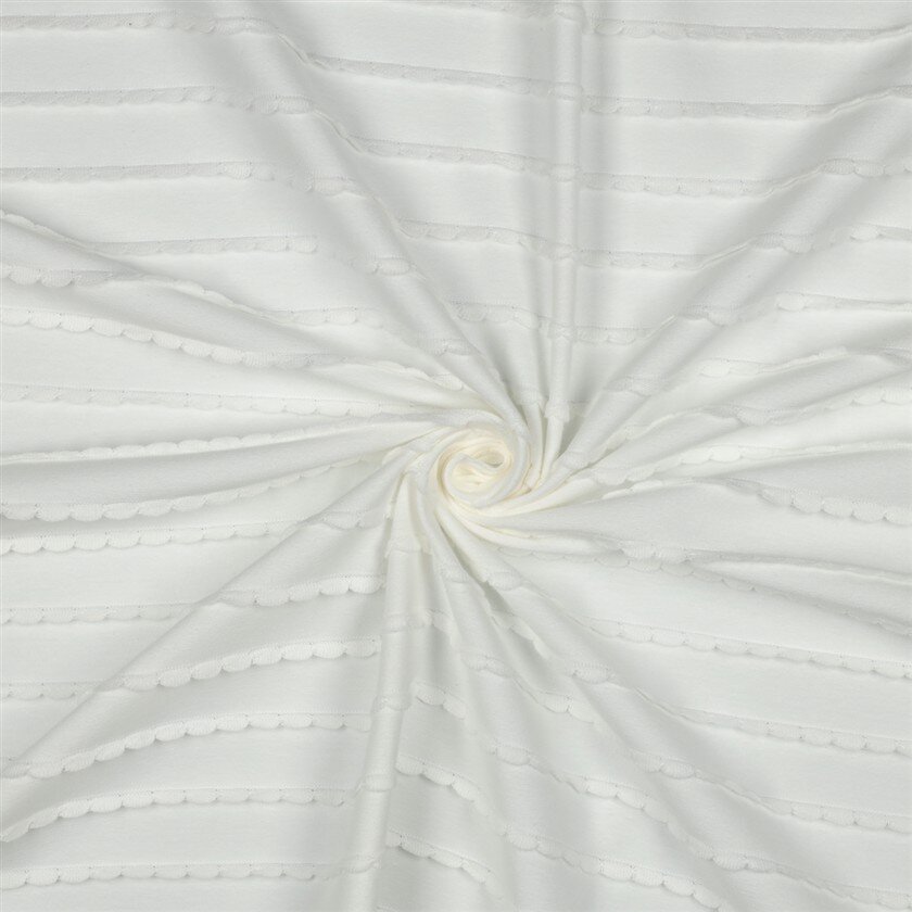 Baumwolljersey Rüschen - weiß