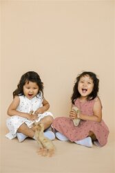 Musselin kleine Herzen - nilblau