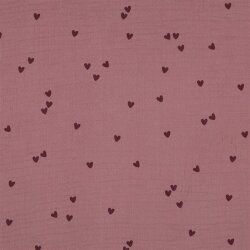 Musselin kleine Herzen - mauve