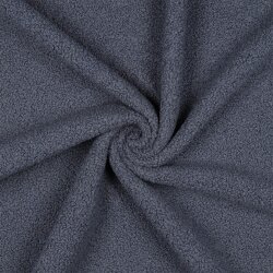 Teddystoff Doppelseitig Uni - jeansblau